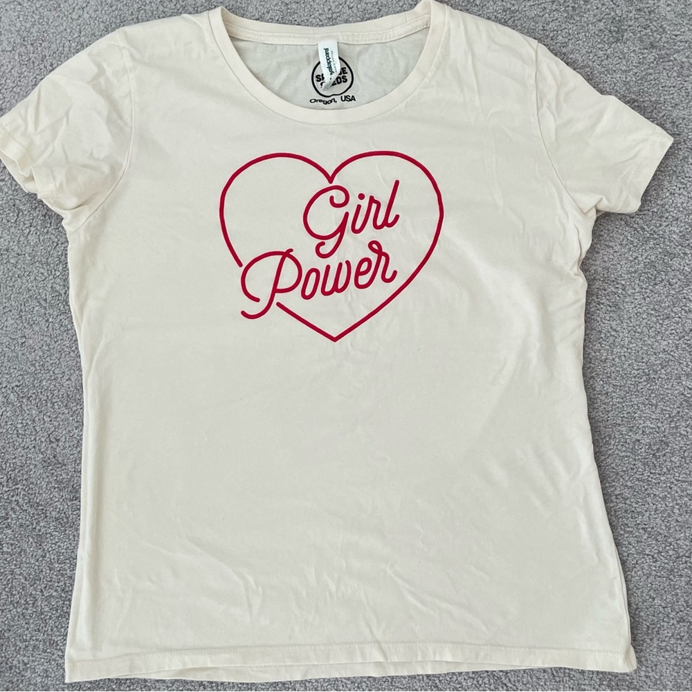 GIRL POWER - Women's Natural White Organic Tee *Mama&Me*